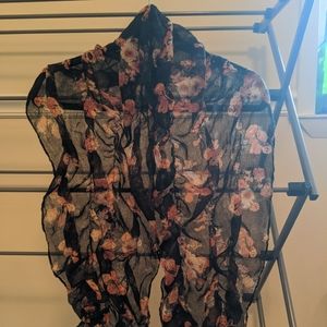 Black floral scarf